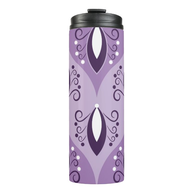 Seamless geometric pattern with swirls thermal tumbler (Front)