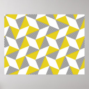 Seamless geometric pattern with triangles,  rhombu poster
