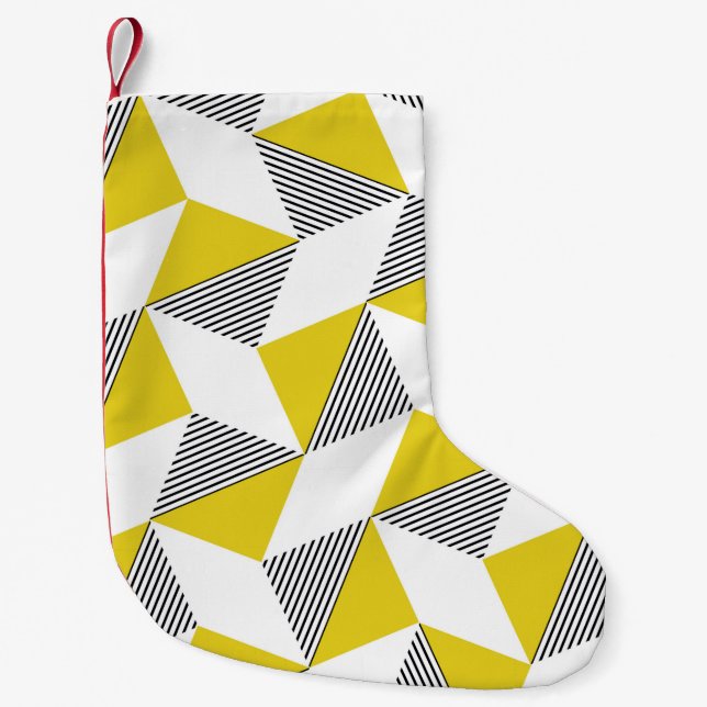Seamless geometric pattern with triangles,rhombus  small christmas stocking (Front)