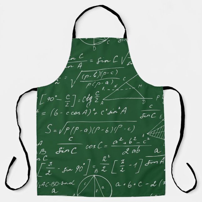 Seamless geometric pattern with trigonometry formu apron (Front)