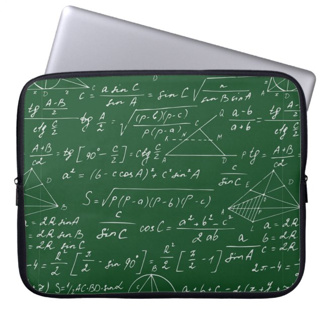 Seamless geometric pattern with trigonometry formu laptop sleeve (Front)