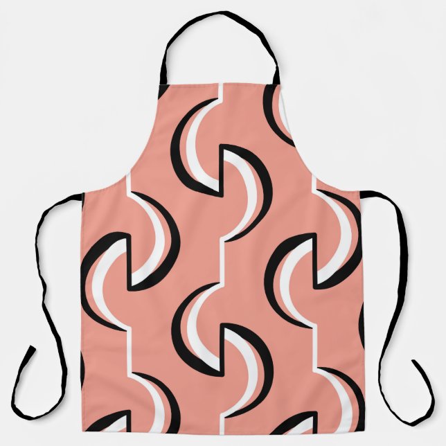 Seamless geometric pattern with wavy lines apron (Front)