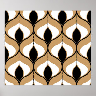 Seamless geometric pattern with wavy lines. art.  poster