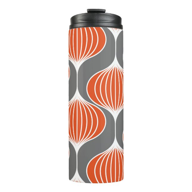 Seamless geometric pattern with wavy lines. art.  thermal tumbler (Front)