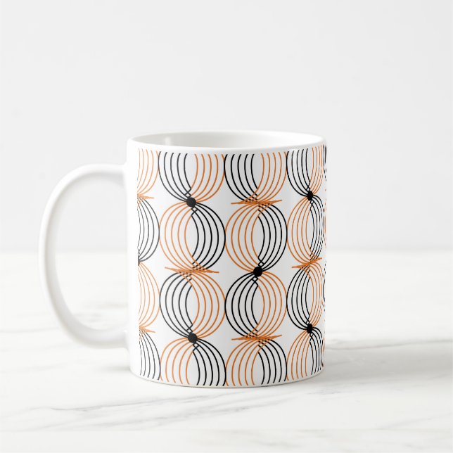 Seamless geometric pattern with wavy lines coffee mug (Left)