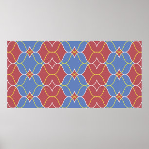 Seamless geometric pattern with wavy lines poster