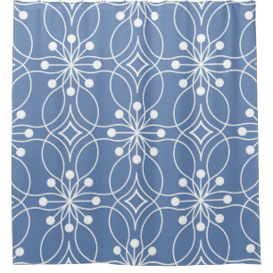 Seamless geometric pattern with wavy lines shower curtain