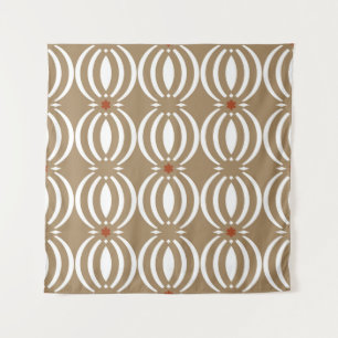 Seamless geometric pattern with wavy lines tapestry