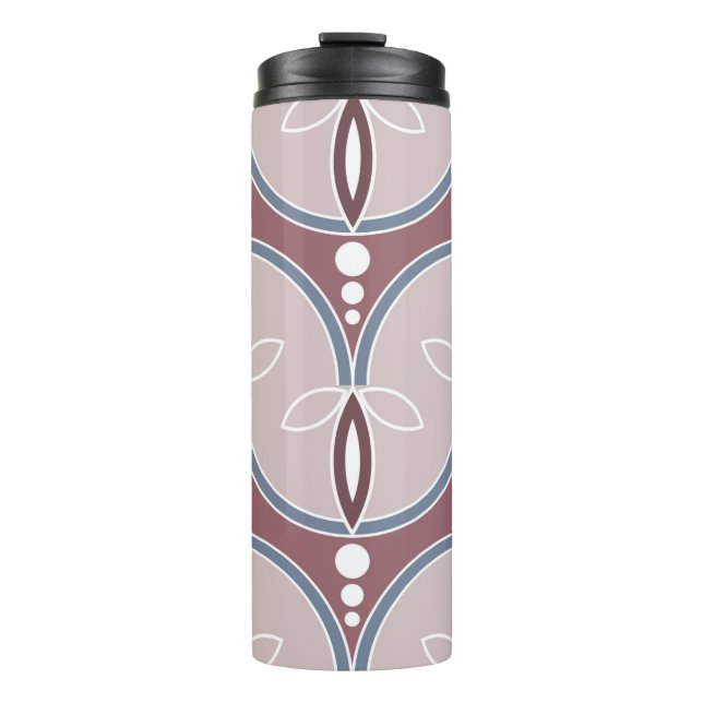 Seamless geometric pattern with wavy lines thermal tumbler (Front)