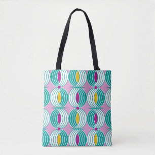 Seamless geometric pattern with wavy lines tote bag