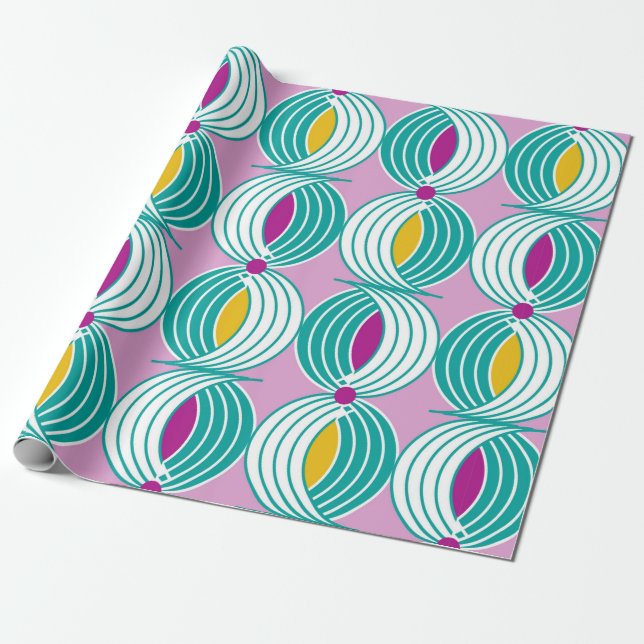 Seamless geometric pattern with wavy lines wrapping paper (Unrolled)