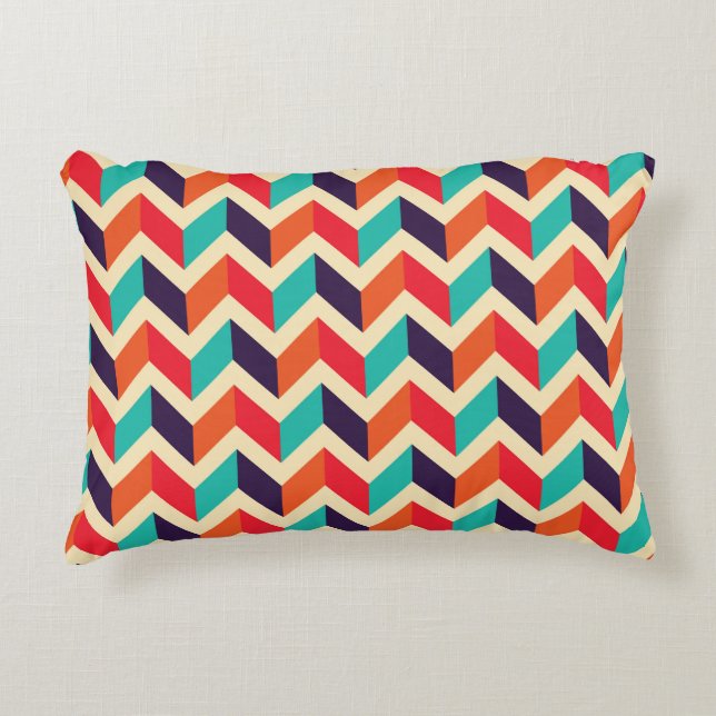Seamless geometric pattern with zigzags background decorative cushion (Front)