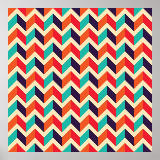 Seamless geometric pattern with zigzags background poster (Front)