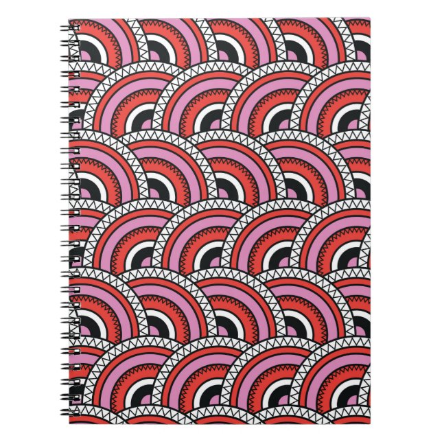 seamless geometric retro pattern notebook (Front)