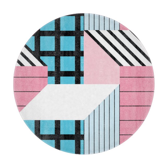 Seamless Geometric Shapes Pattern. Cutting Board (Front)