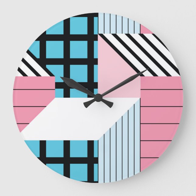 Seamless Geometric Shapes Pattern. Large Clock (Front)
