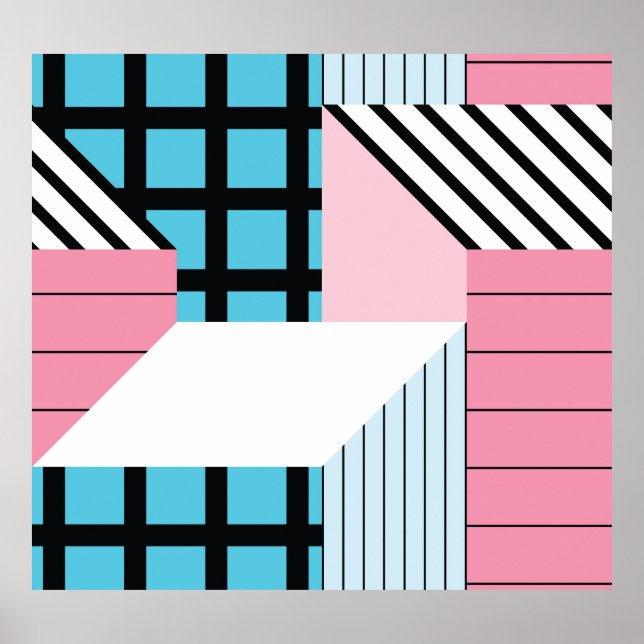 Seamless Geometric Shapes Pattern. Poster (Front)