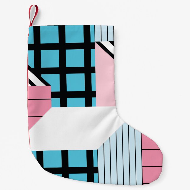 Seamless Geometric Shapes Pattern. Small Christmas Stocking (Front)