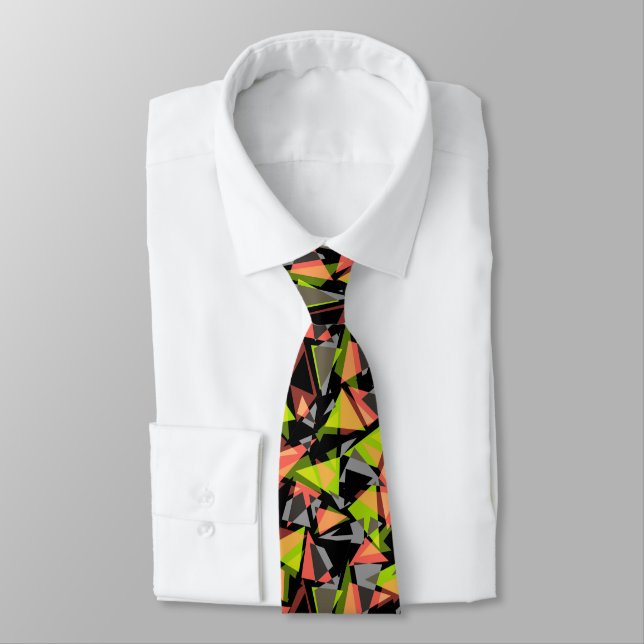 Seamless geometric triangles shapes neck tie (Tied)