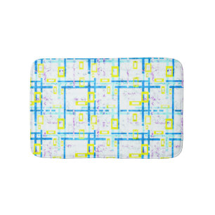 Seamless geometrical bright colors rectangular sha bath mat