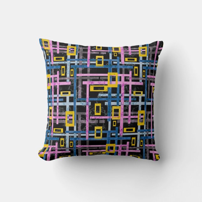 Seamless geometrical bright colours rectangular sh cushion (Front)