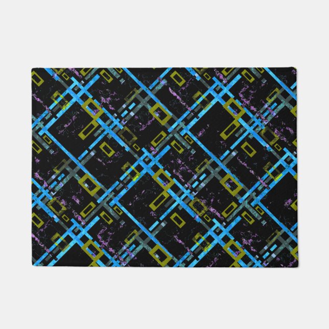 Seamless geometrical bright colours rectangular sh doormat (Front)