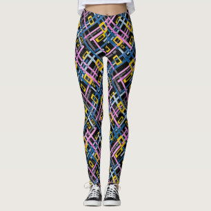 Seamless geometrical bright colours rectangular sh leggings