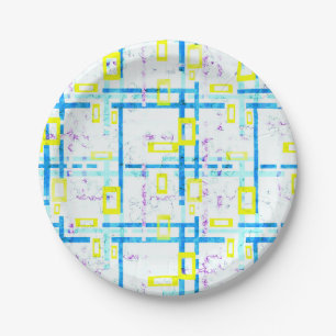 Seamless geometrical bright colours rectangular sh paper plate