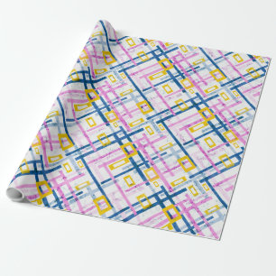 Seamless geometrical bright colours rectangular sh wrapping paper