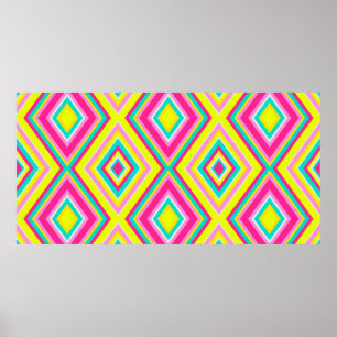 Seamless geometrical modern shapes triangles brigh poster