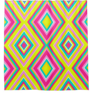Seamless geometrical modern shapes triangles brigh shower curtain