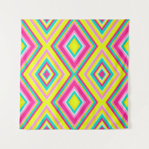 Seamless geometrical modern shapes triangles brigh tapestry