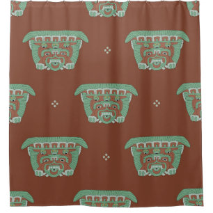 Seamless geometrical pattern with tribal motifs. H Shower Curtain