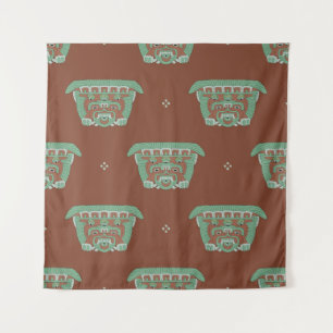 Seamless geometrical pattern with tribal motifs. H Tapestry