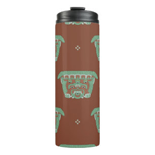 Seamless geometrical pattern with tribal motifs. H Thermal Tumbler