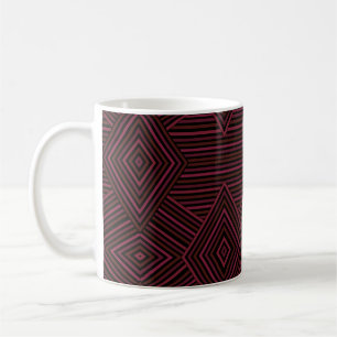 Seamless geometrical shpae rhombus lines pink brow coffee mug
