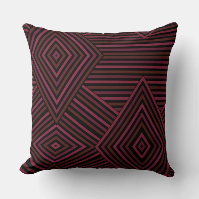 Seamless geometrical shpae rhombus lines pink brow cushion (Front)
