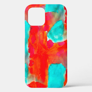Seamless giraffe, blue, orange watercolor artist iPhone 12 case