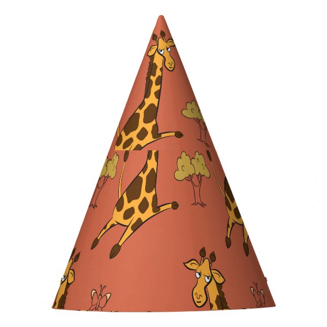 Seamless Giraffe Pattern Vintage Illustration Party Hat (Front)