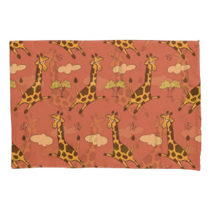 Seamless Giraffe Pattern Vintage Illustration Pillowcase