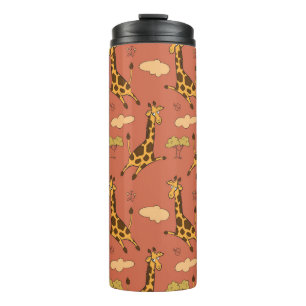 Seamless Giraffe Pattern Vintage Illustration Thermal Tumbler