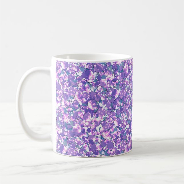 Seamless glitter sequins sparkle purple violet pat coffee mug (Left)