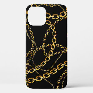 Seamless golden chain, elegant pattern. iPhone 12 case