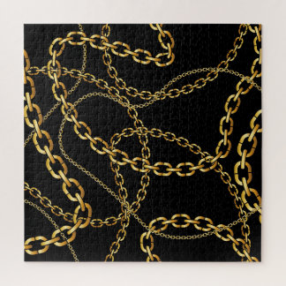 Seamless golden chain, elegant pattern. jigsaw puzzle