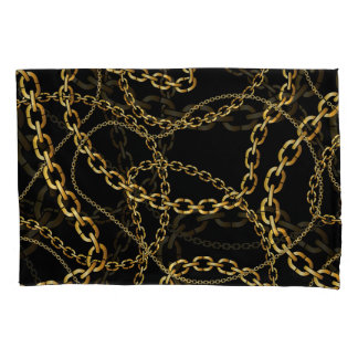 Seamless golden chain, elegant pattern. pillowcase