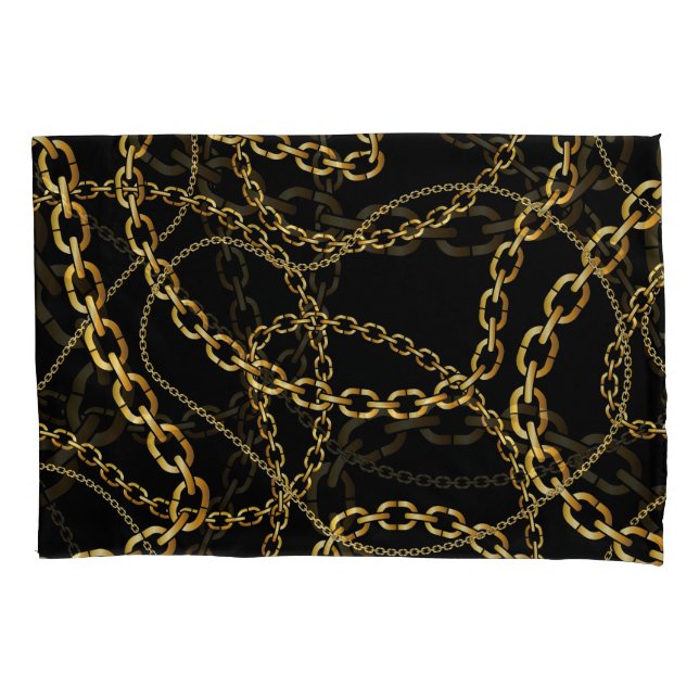 Seamless golden chain, elegant pattern. pillowcase (Front)