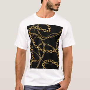 Seamless golden chain, elegant pattern. T-Shirt