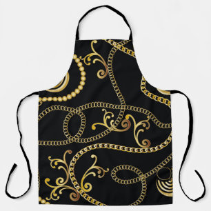 Seamless golden chain pattern fashion, Illustrati Apron