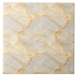 Seamless Golden Onyx Marble Wave Pattern Ceramic Tile