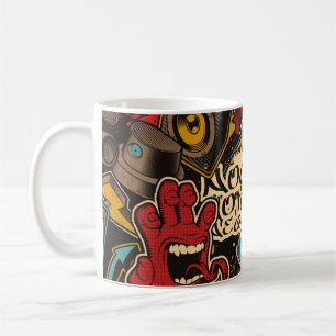 Seamless Graffiti background. Colourful seamless p Coffee Mug